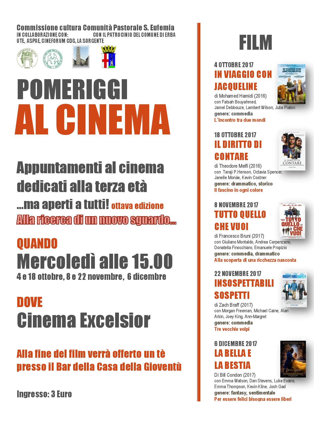 Pomeriggi al cinema - autunno 2017